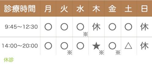 有楽町・日比谷の心療内科・精神科パークサイド日比谷クリニックの診療時間